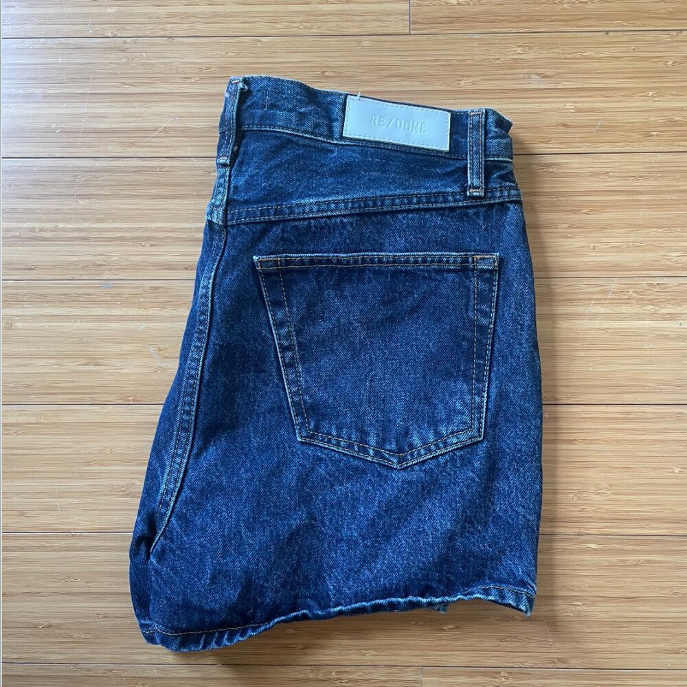 RE/DONE "Midi" Blue Denim Shorts